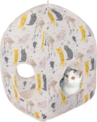 Show full view: Kitty City Cat Print Collapsible Play Combo Cat House, Pink slide 5 of 9