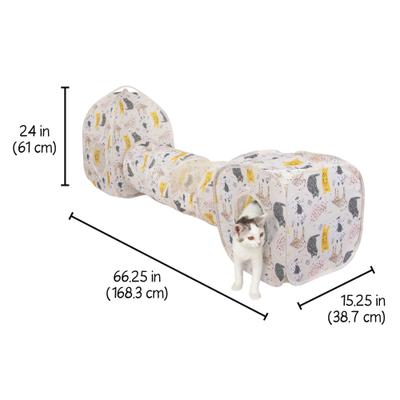 Show full view: Kitty City Cat Print Collapsible Play Combo Cat House, Pink slide 7 of 9