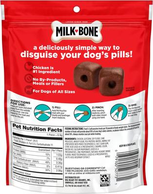 Show full view: Milk-Bone Pill Pouches with Real Chicken + Hickory Smoked Bacon Flavor Dog Treats slide 7 of 10
