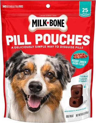 Show full view: Milk-Bone Pill Pouches with Real Chicken + Hickory Smoked Bacon Flavor Dog Treats slide 6 of 10