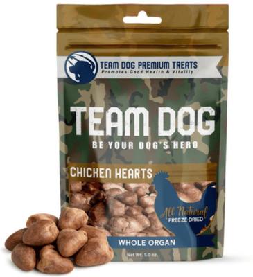 Show full view: Team Dog Whole Chicken Hearts Freeze-Dried Dog Treats, 4.5-oz bag slide 5 of 10