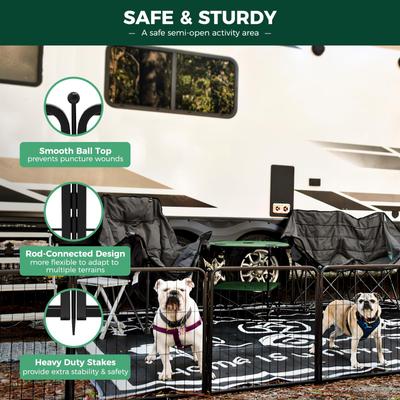 Show full view: FXW Rollick Indoor & Outdoor Dog Playpen, Black, 24-in, 24-panel slide 3 of 9