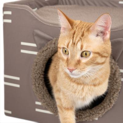 Show full view: Kitty City Folding Cube Cat House with Bed, Tan slide 2 of 10