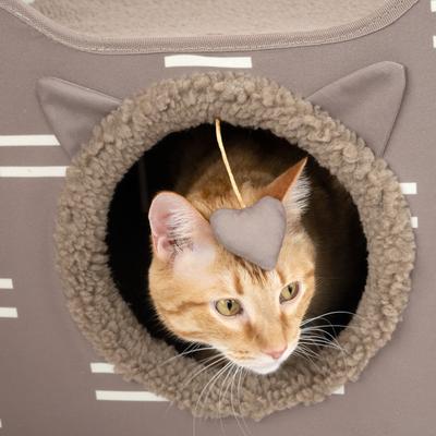 Show full view: Kitty City Folding Cube Cat House with Bed, Tan slide 5 of 10