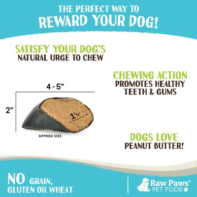 Show full view: Raw Paws Filled Cow Hooves Peanut Butter Flavor Dog Chews, 5 count slide 4 of 7