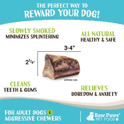 Show full view: Raw Paws Smoked Beef Marrow 3 to 4-inch Dog Bones, 8 count slide 5 of 7
