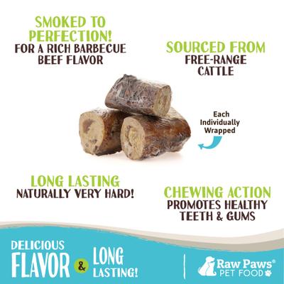 Show full view: Raw Paws Smoked Beef Marrow 3 to 4-inch Dog Bones, 8 count slide 3 of 7