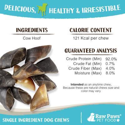 Show full view: Raw Paws Cow Hooves Dog Chews, 10 count slide 5 of 7