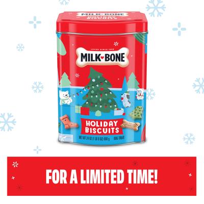 Show full view: Milk-Bone Limited-Edition Holiday Biscuits Dog Treats, 24-oz tin slide 4 of 12