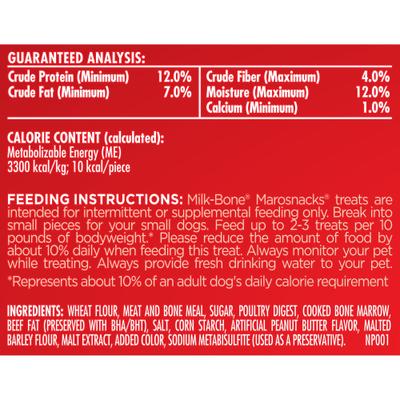 Show full view: Milk-Bone MaroSnacks Peanut Butter Flavor with Bone Marrow Crunchy Dog Treats, 40-oz tub slide 9 of 11