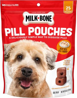 MILK-BONE Pill Pouches with Real Chicken Dog Treats, 6-oz bag
