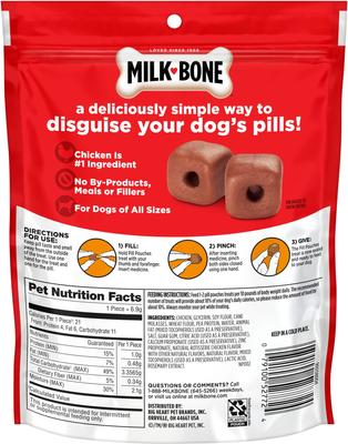 Show full view: Milk-Bone Pill Pouches with Real Chicken + Hickory Smoked Bacon Flavor Dog Treats slide 3 of 10