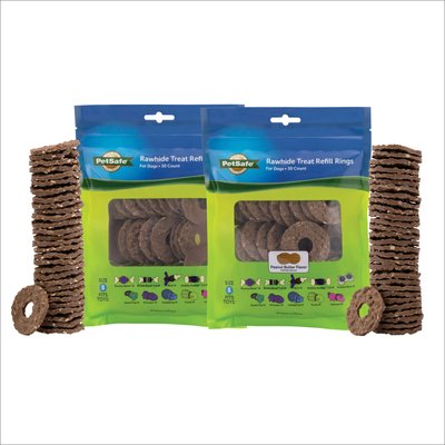 PetSafe PetSafe Busy Buddy Peanut Butter & Rawhide Variety Pack Refill Rings Dog Treat, 60 count, Medium