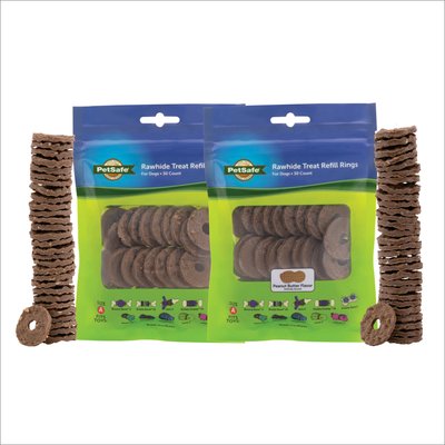 PetSafe PetSafe Busy Buddy Peanut Butter & Rawhide Variety Pack Refill Rings Dog Treat, 60 count, Small