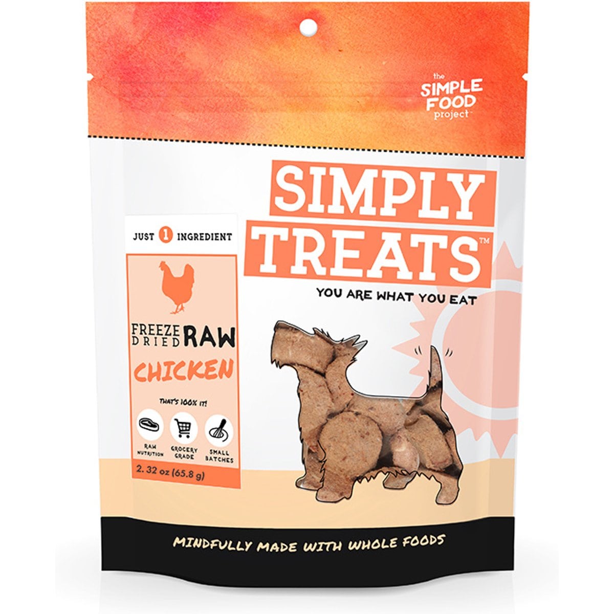 Simple Food Project Chicken Freeze-Dried Dog Treats, 2.3-oz