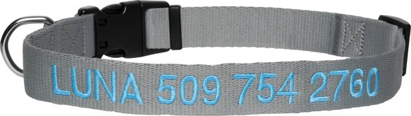 Show full view: GoTags Nylon Personalized Dog Collar, Light Gray, Medium: 14 to 20-in neck, 3/4-in wide slide 1 of 7