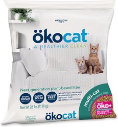 Okocat Multi-Cat Premium Clumping Wood Unscented Cat Litter, 26-lb bag