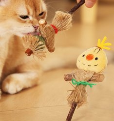 Fashion's Talk Natural Hemp Rope Onion Scarecrow Silvervine Sticks Chew Cat Toy, Multicolor