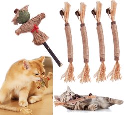 Fashion's Talk Scarecrow Silvervine Teething Sticks Chew Cat Toy with Catnip, Multicolor, 5 count