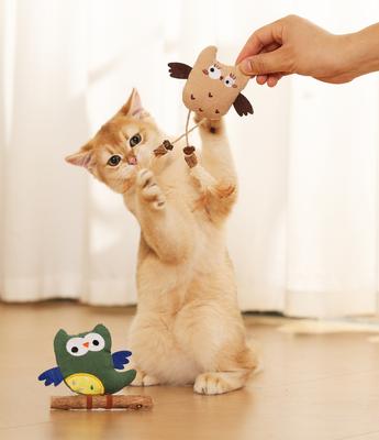 Show full view: Fashion's Talk Owl Silvervine Stick Chew Cat Toy with Catnip, Multicolor, 2 count slide 9 of 10