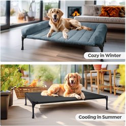 Veehoo Cooling Orthopedic Elevated Dog Bed with Removable Fluffy Plush Pillow Cushion, Haze Blue, X-Large slide 2 of 6