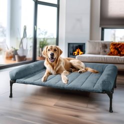Veehoo Cooling Orthopedic Elevated Dog Bed with Removable Fluffy Plush Pillow Cushion, Haze Blue, Large slide 2 of 6