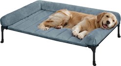 Veehoo Cooling Orthopedic Elevated Dog Bed with Removable Fluffy Plush Pillow Cushion, Haze Blue, Large