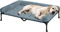 Veehoo Cooling Orthopedic Elevated Dog Bed with Removable Fluffy Plush Pillow Cushion, Haze Blue, X-Large