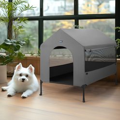 Veehoo 2-in-1 Indoor & Outdoor Elevated Cot Bed Dog House, Sky Grey, Sky Grey, Medium slide 2 of 8