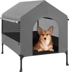 Veehoo 2-in-1 Indoor & Outdoor Elevated Cot Bed Dog House, Sky Grey, Sky Grey, Medium