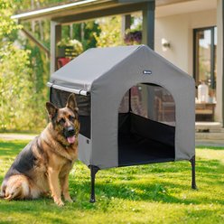 Veehoo 2-in-1 Indoor & Outdoor Elevated Cot Bed Dog House, Sky Grey, Sky Grey, X-Large slide 2 of 7
