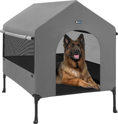 Veehoo 2-in-1 Indoor & Outdoor Elevated Cot Bed Dog House, Sky Grey, Sky Grey, X-Large