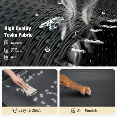 Show full view: Veehoo Guardrail Elevated Dog Bed, Black, Large slide 5 of 6