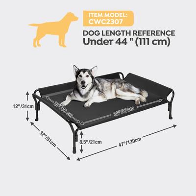 Show full view: Veehoo Guardrail Elevated Dog Bed, Black, Large slide 2 of 6