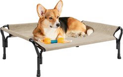 Veehoo Guardrail Elevated Dog Bed, Beige Coffee, Medium