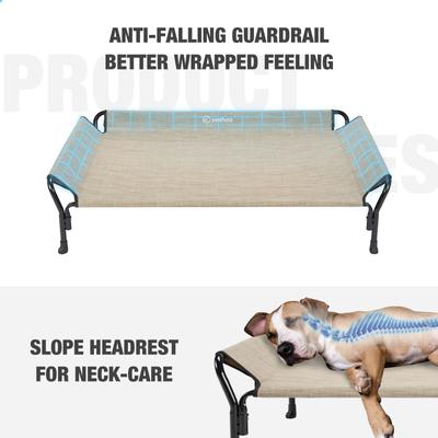 Show full view: Veehoo Guardrail Elevated Dog Bed, Beige Coffee, Medium slide 3 of 6