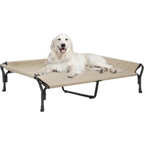Veehoo Guardrail Elevated Dog Bed, Beige Coffee, X-Large