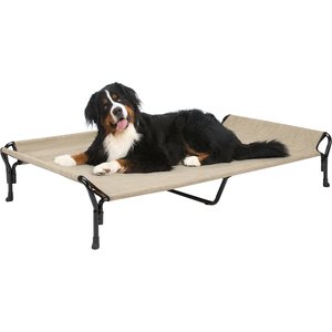Veehoo Guardrail Elevated Dog Bed, Beige Coffee, XX-Large