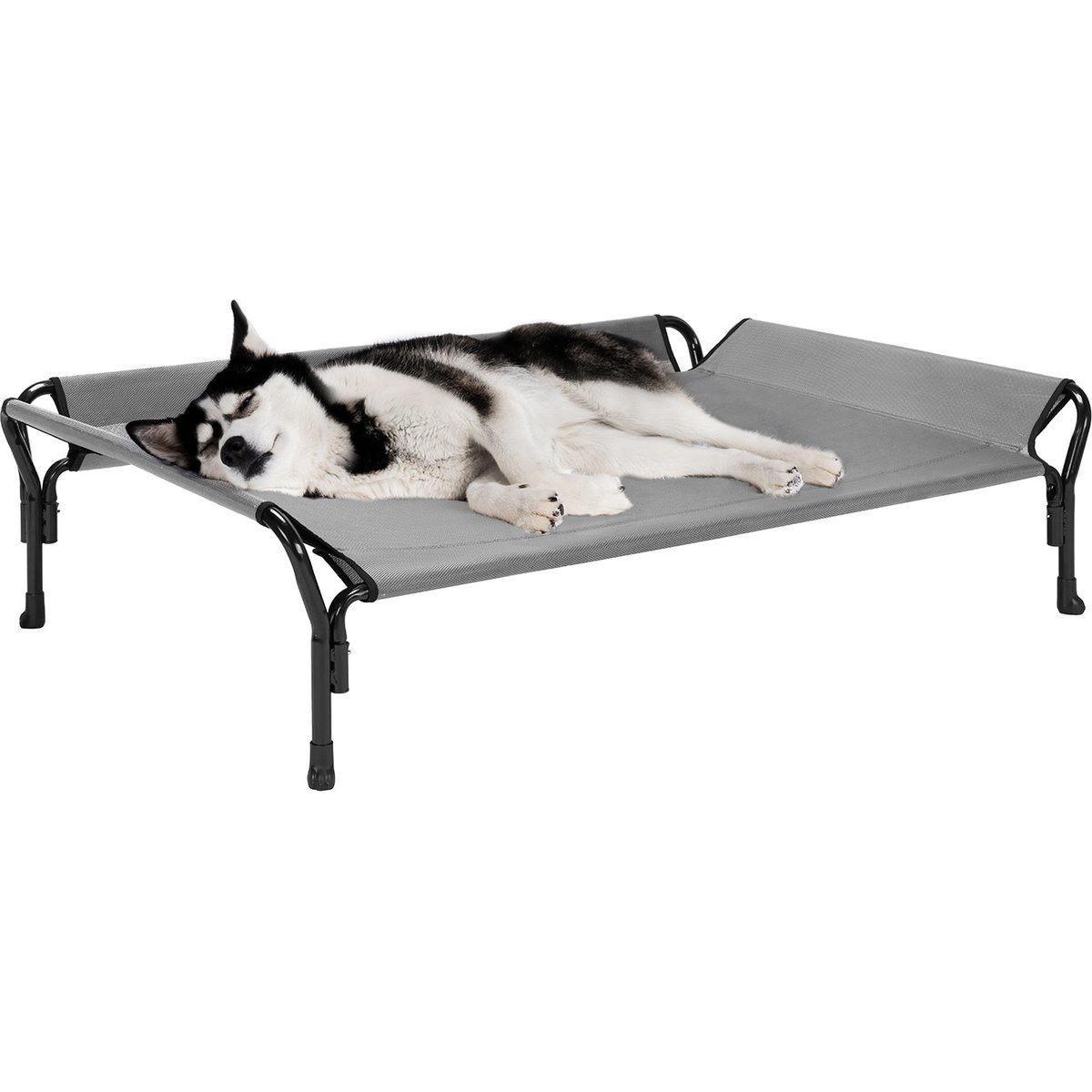 Veehoo Guardrail Elevated Dog Bed, Sky Grey, Large