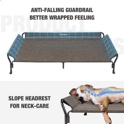Show full view: Veehoo Guardrail Elevated Dog Bed, Brown, Large slide 5 of 7