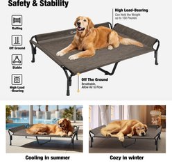Veehoo Guardrail Elevated Dog Bed, Brown, X-Large slide 2 of 5
