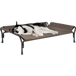 Veehoo Guardrail Elevated Dog Bed, Brown, Large