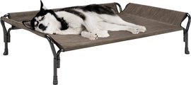 Veehoo Guardrail Elevated Dog Bed, Brown, Large