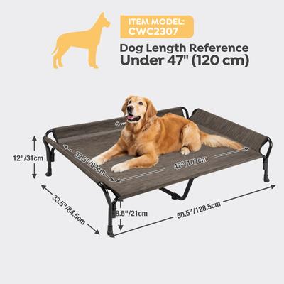 Show full view: Veehoo Guardrail Elevated Dog Bed, Brown, X-Large slide 2 of 5