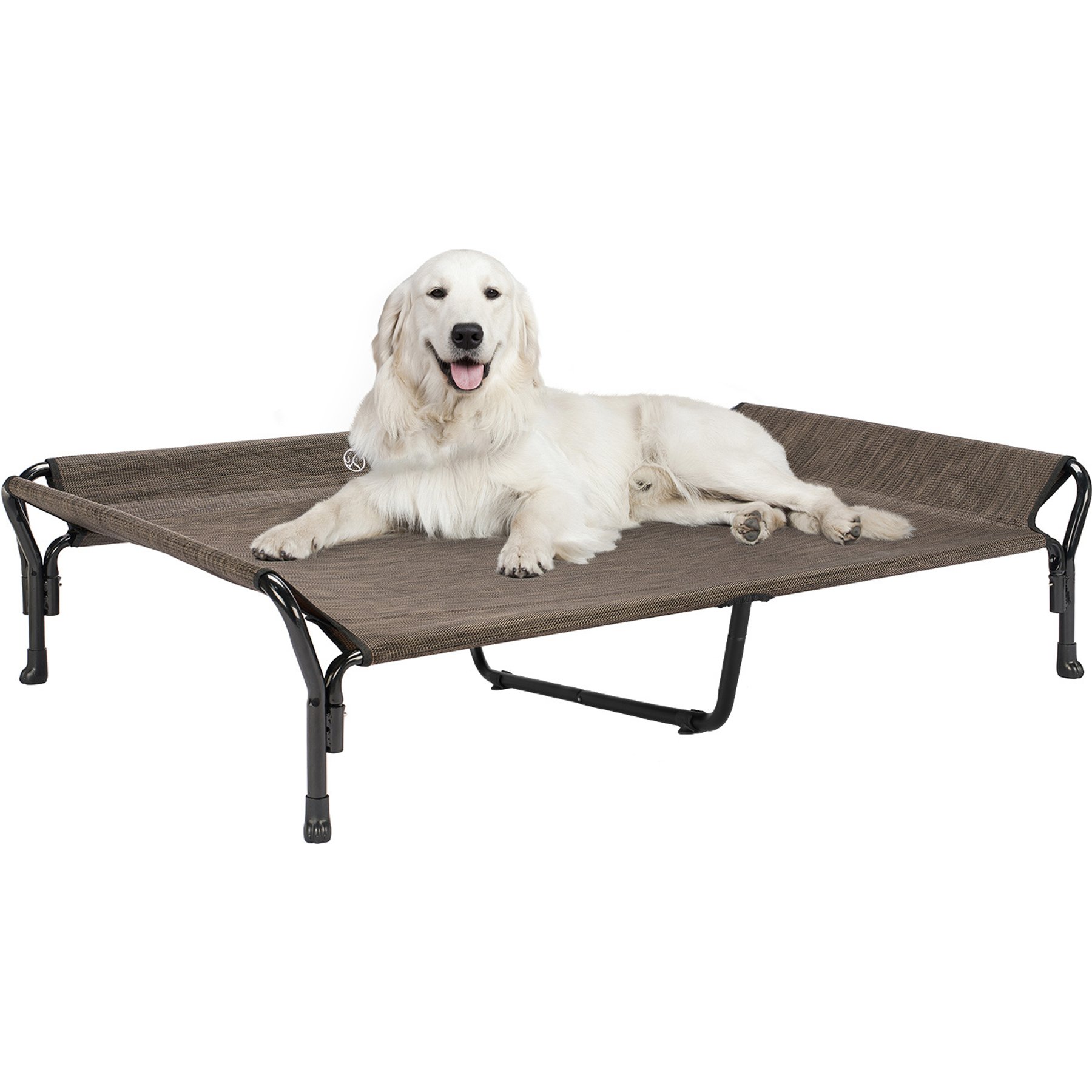 Veehoo Guardrail Elevated Dog Bed, Brown, X-Large