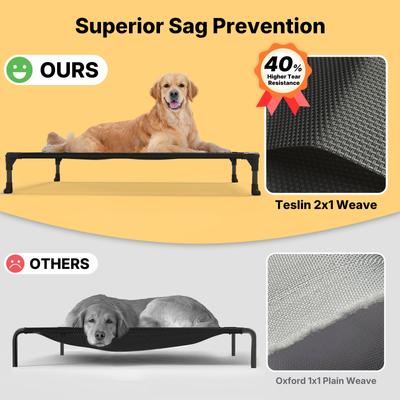 Show full view: Veehoo Washable Breathable Mesh Hammock Elevated Dog Cot Bed with No-Slip Feet, Black, XXXXX-Large slide 8 of 8
