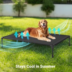 Veehoo Washable Breathable Mesh Hammock Cooling Elevated Dog Cot Bed with No-Slip Feet, Brown, XX-Large slide 2 of 8