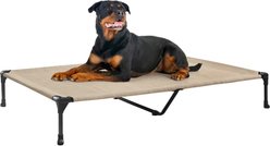 Veehoo Washable Breathable Mesh Hammock Elevated Dog Cot Bed with No-Slip Feet, Beige Coffee, XXXX-Large