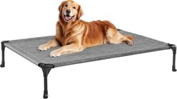 Veehoo Washable Breathable Mesh Hammock Elevated Dog Cot Bed with No-Slip Feet, Black Sliver, XX-Large