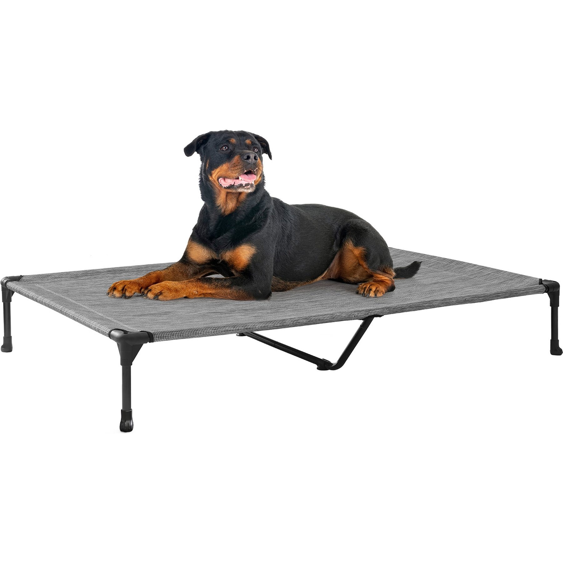 Veehoo Washable Breathable Mesh Hammock Elevated Dog Cot Bed with No-Slip Feet, Black Sliver, XXXX-Large